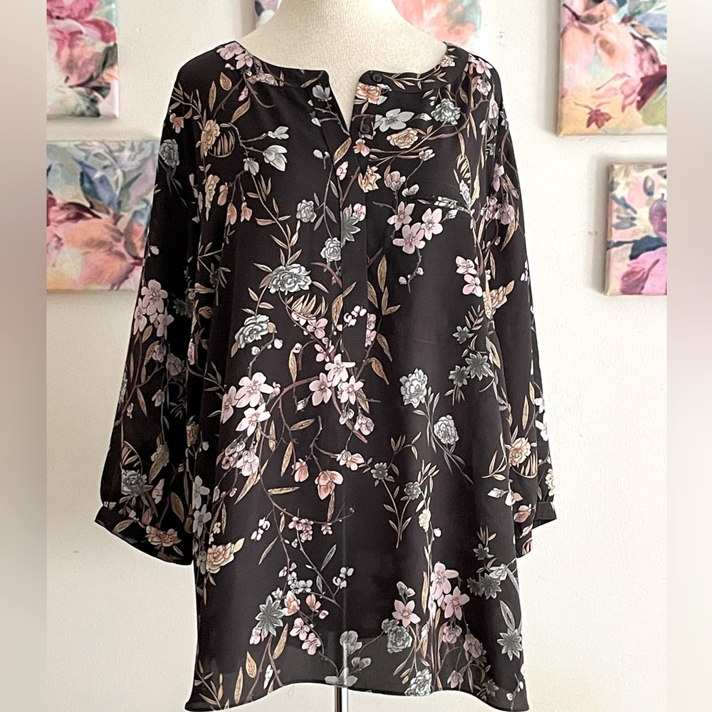 Long Sleeve Floral Blouse